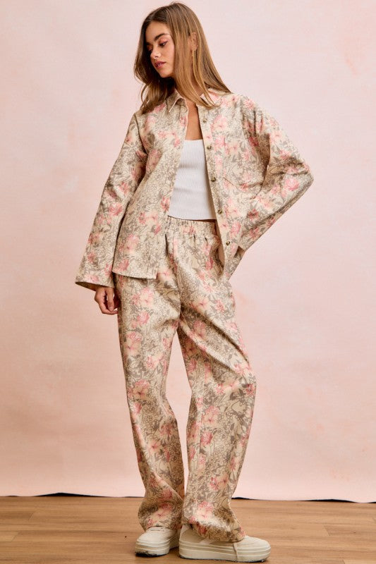 Floral Printed Button Up Shirt