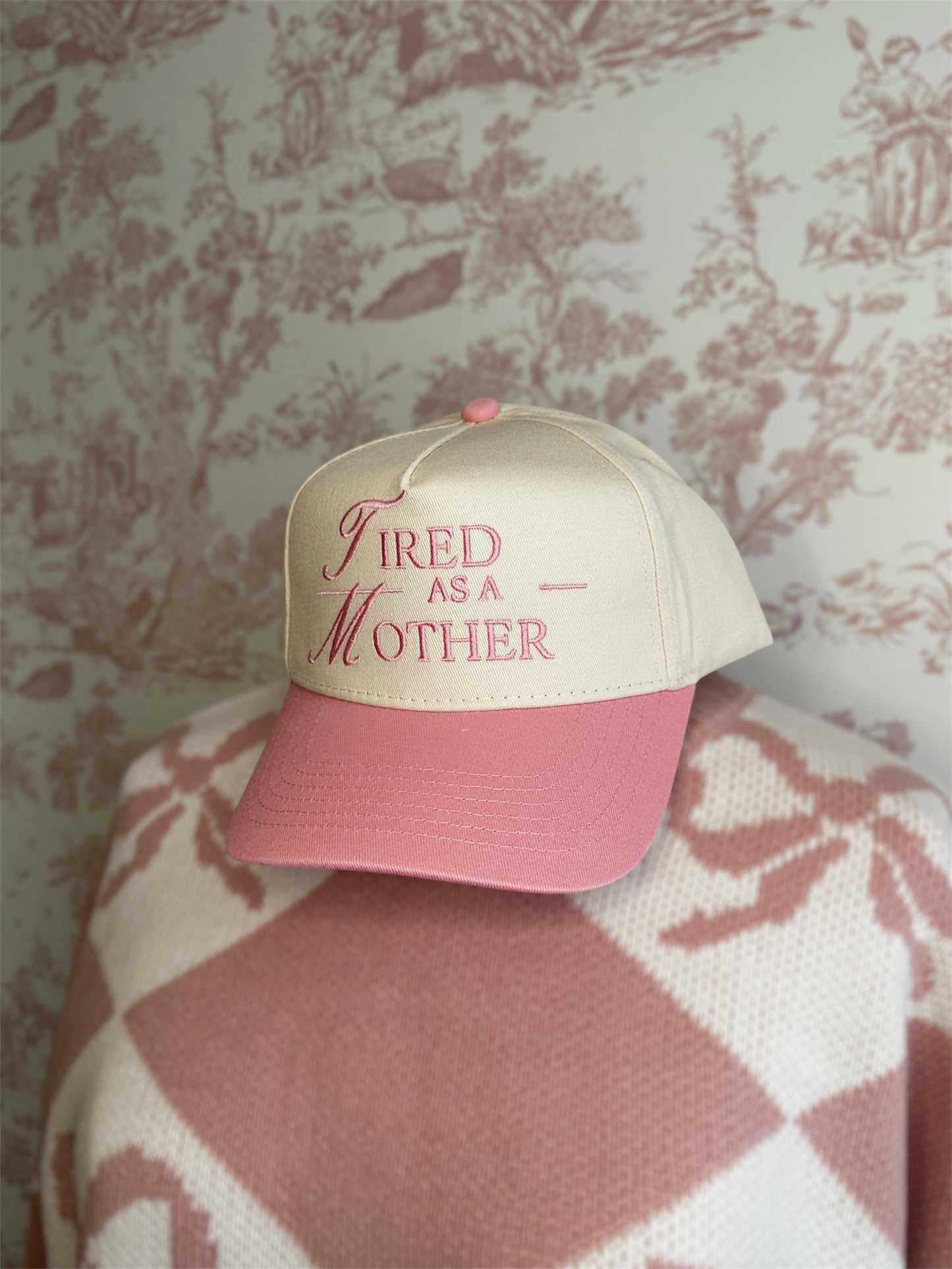 Tired As a Mother - Vintage Trucker Hat PINK