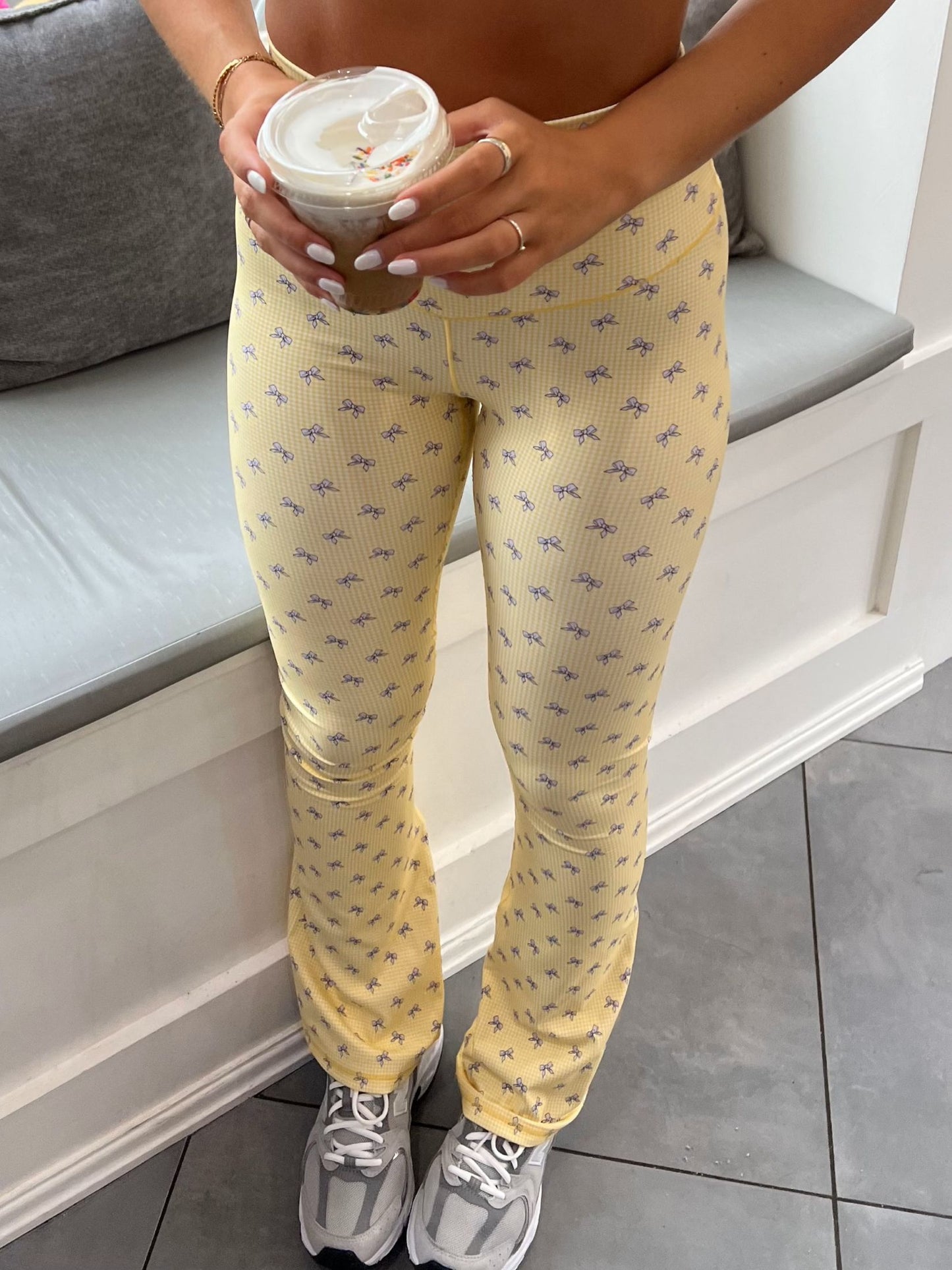Lavender Bows Athleisure Yoga Pants