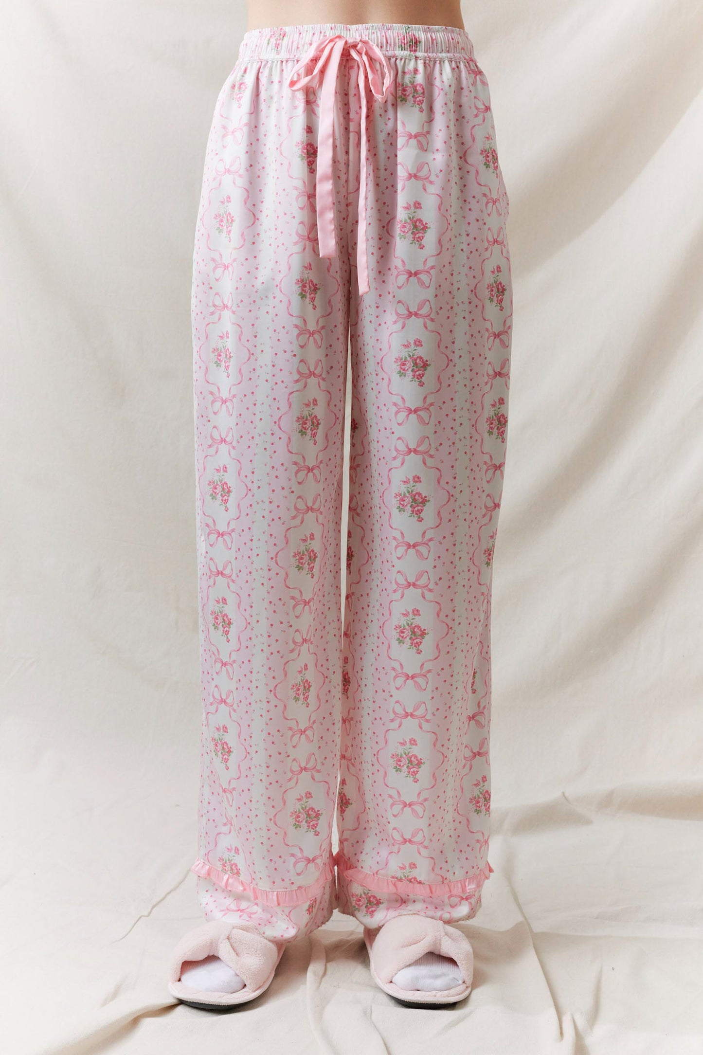Pink Bows Satin Pajama Set Pre Order