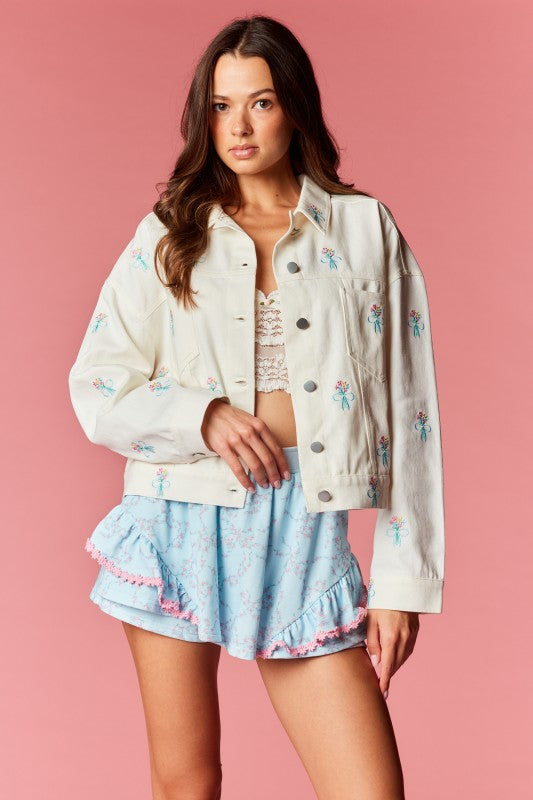 Floral Bouquet Twill Jacket