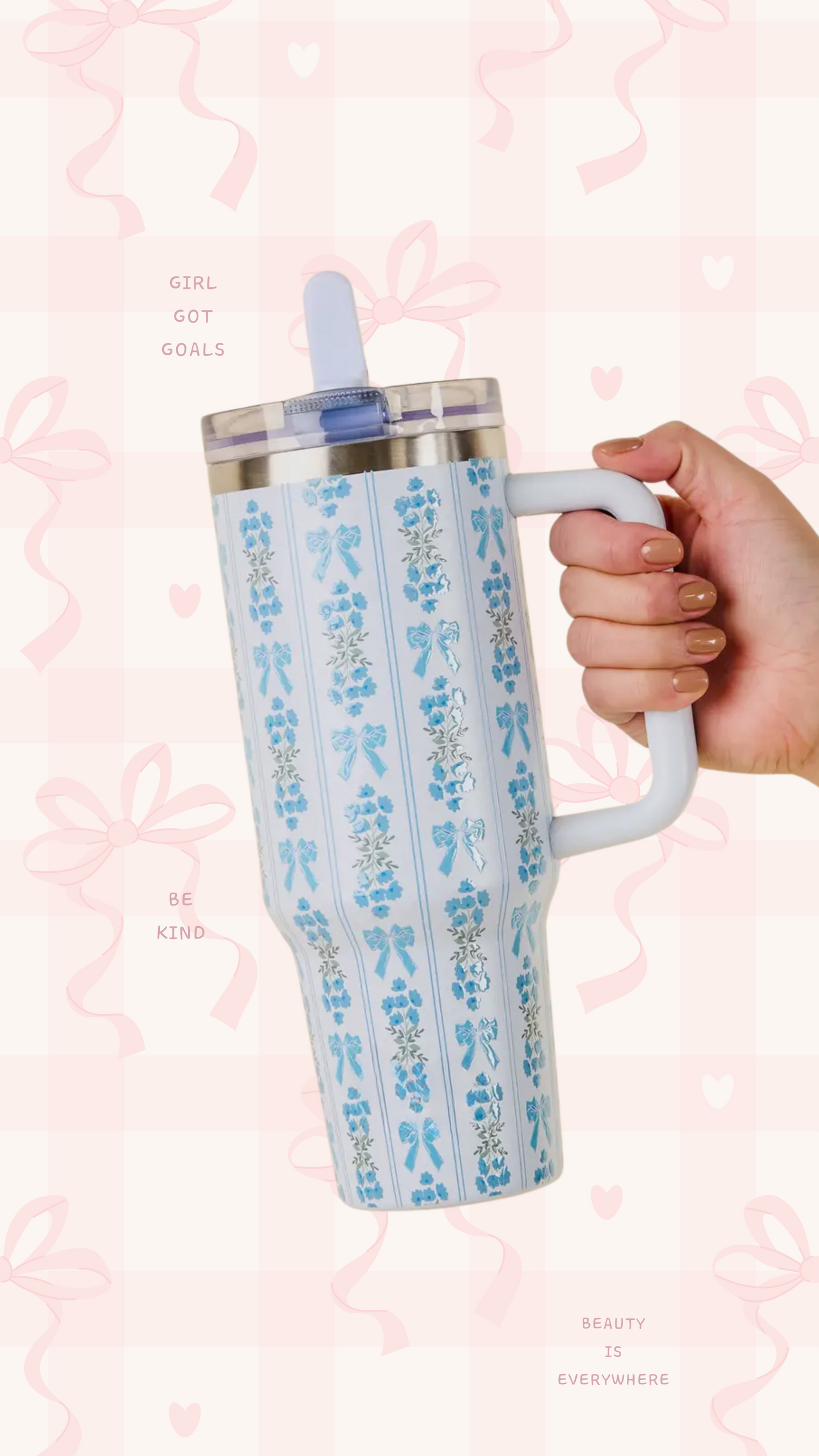 The Bel Fiore Cup in Blue 40 Oz