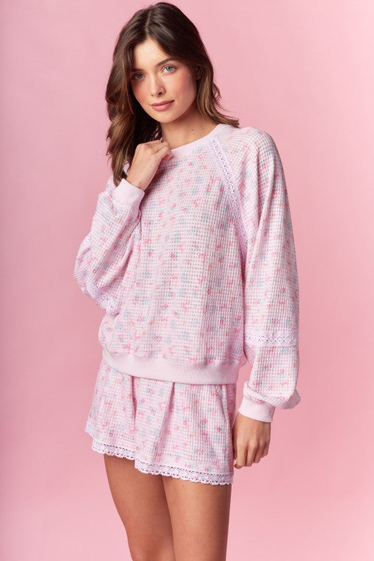 Bows and Kisses Waffle Lounge Set