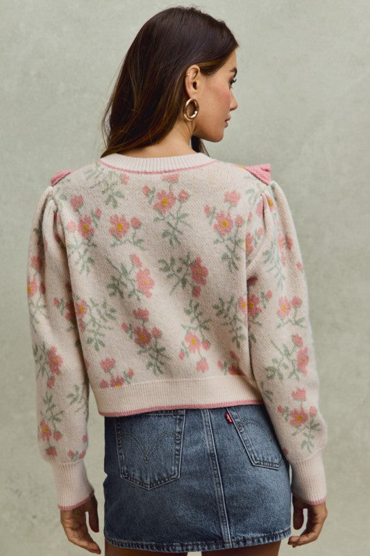 Floral Sweater Cardigan