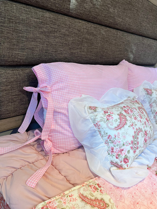 Antoniette Boudoir Handmade Gingham Pillowcases Set Of 2