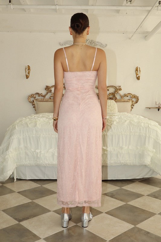 Ezra’s Ribbons Mesh Lace Long Dress