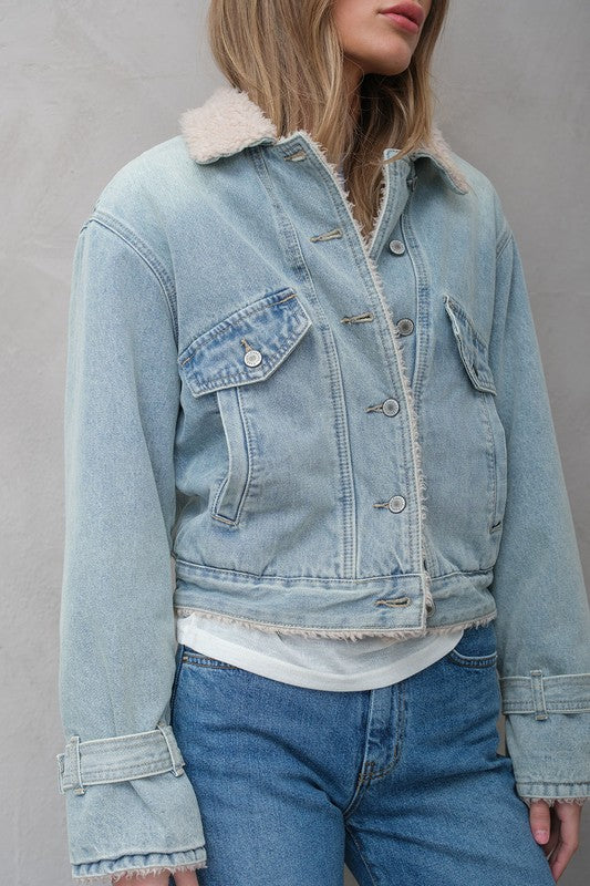 New York Sunsets Sherpa Trucker Jacket