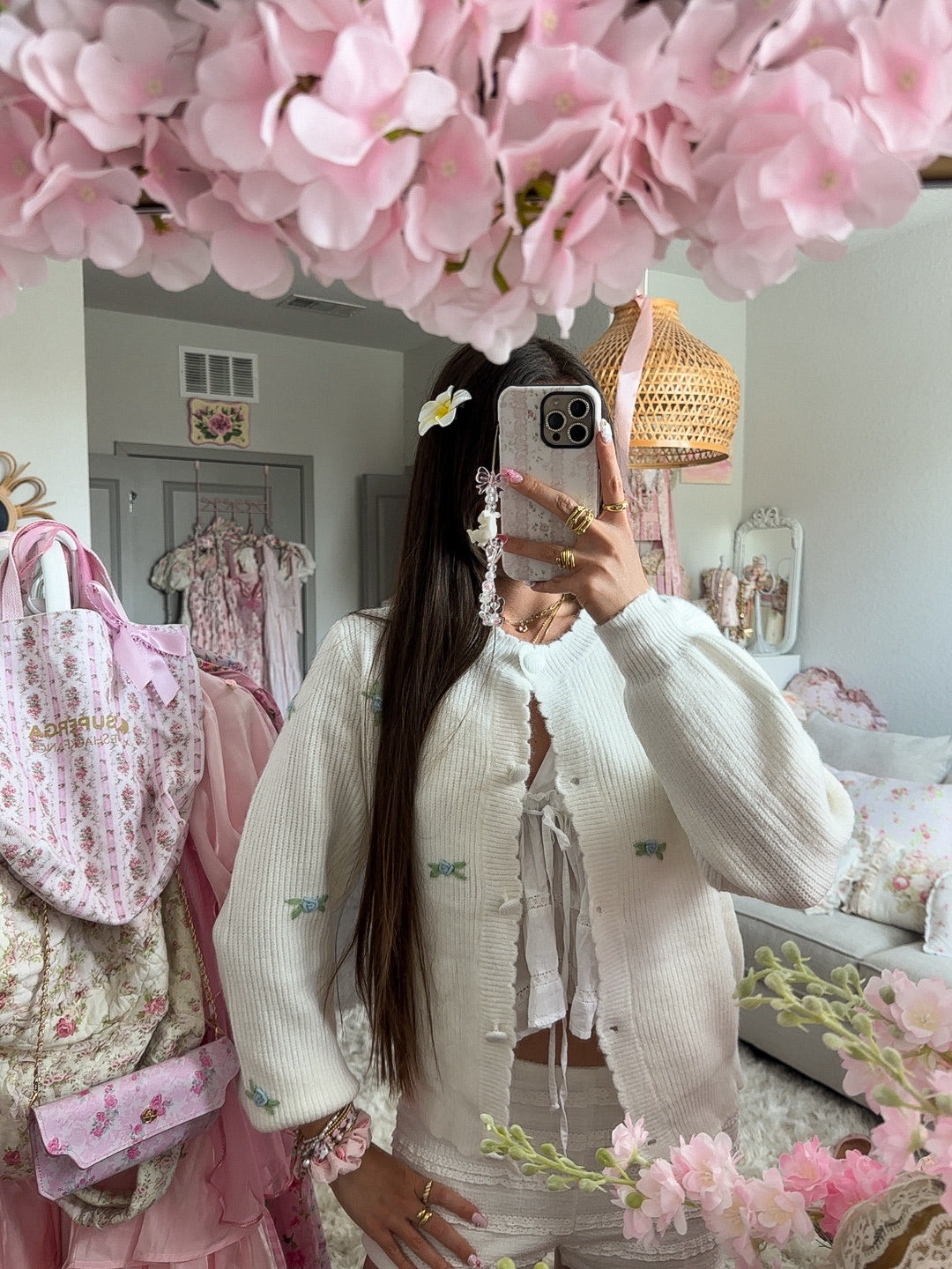 Lily Of The Nile Embroidered Cardigan
