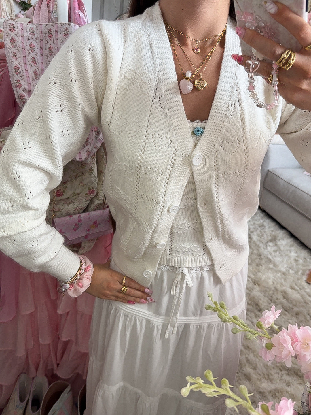 The Harvest Pointelle Cardigan