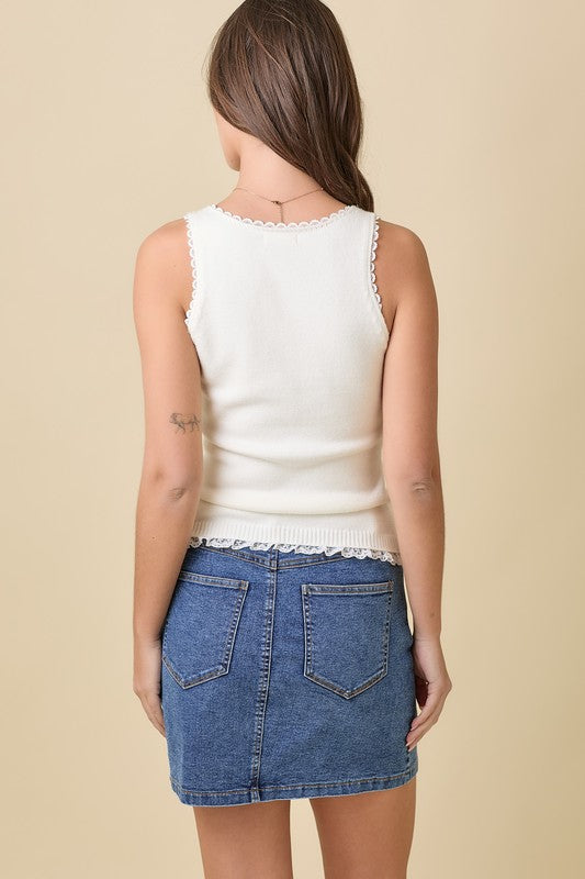 Soft Flower Coquette Tank Top