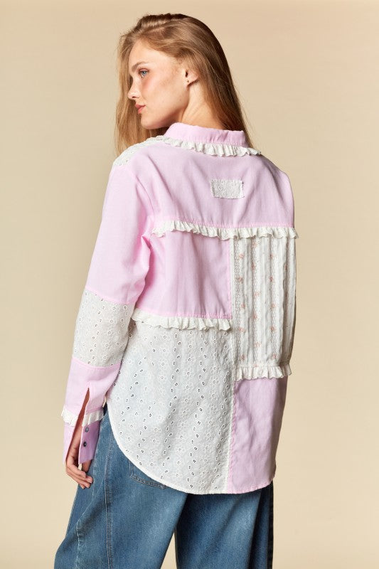 Patchwork Lace Mix Shirt