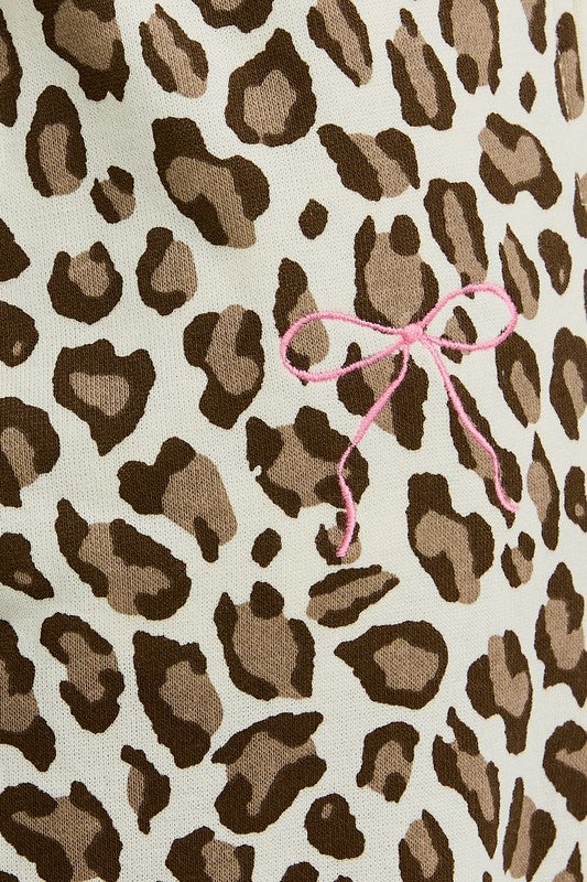 Cheetah girlies loungewear with embroidery oversized set