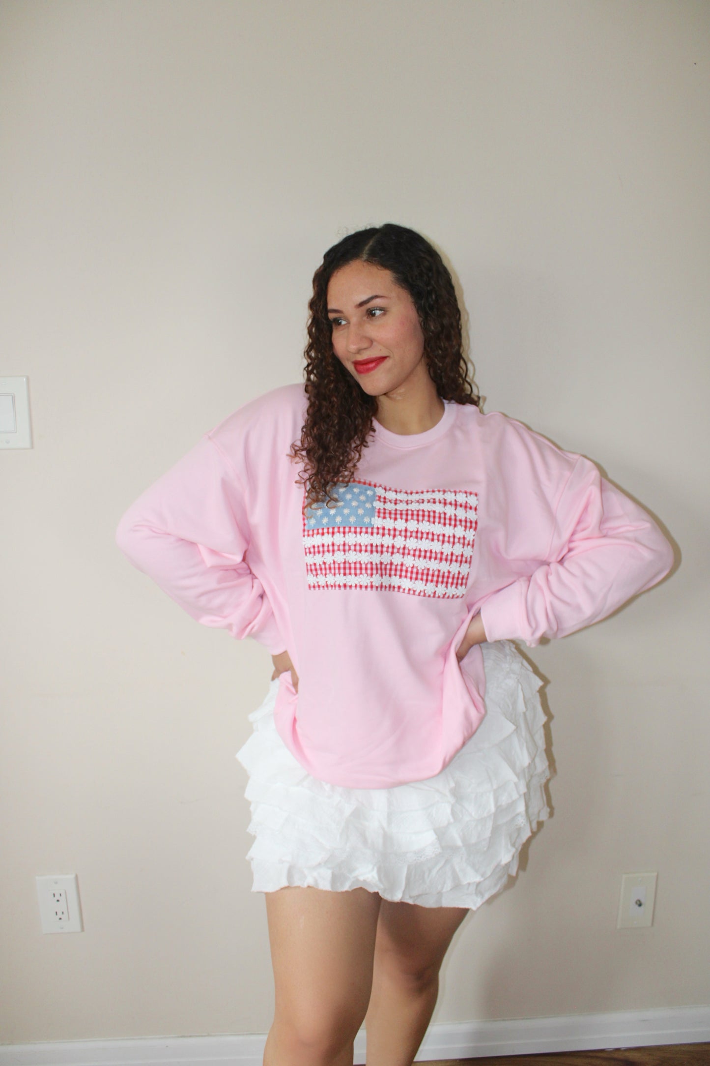 Lady Lib Flag Oversized Sweatshirt