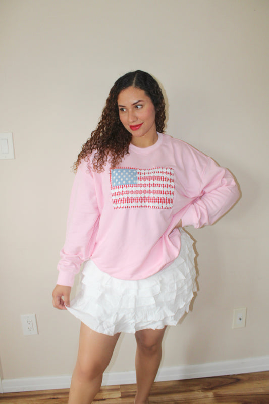 Lady Lib Flag Oversized Sweatshirt