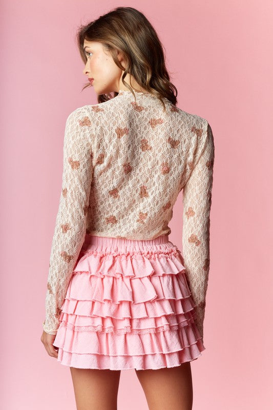 Osito Dormilon Lace Sheer Top