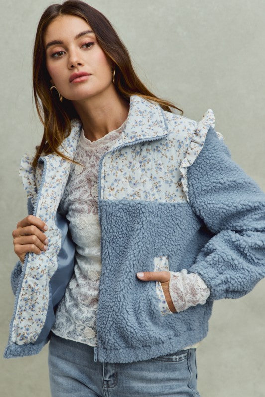 Faux Fur Sherpa Pull Jacket