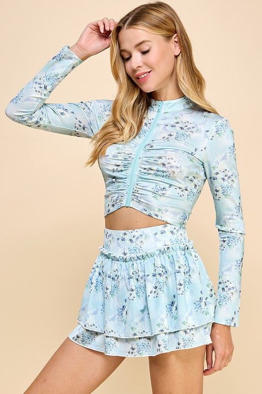 Gymnessa Blue Sportswear Set Jacket and Skort