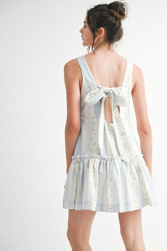 Principessa Floral Print Patchwork Dress