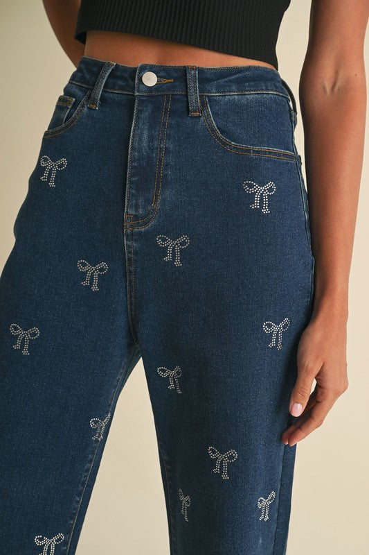 San Fernando Kingdom Cotton Bow Denim Pants