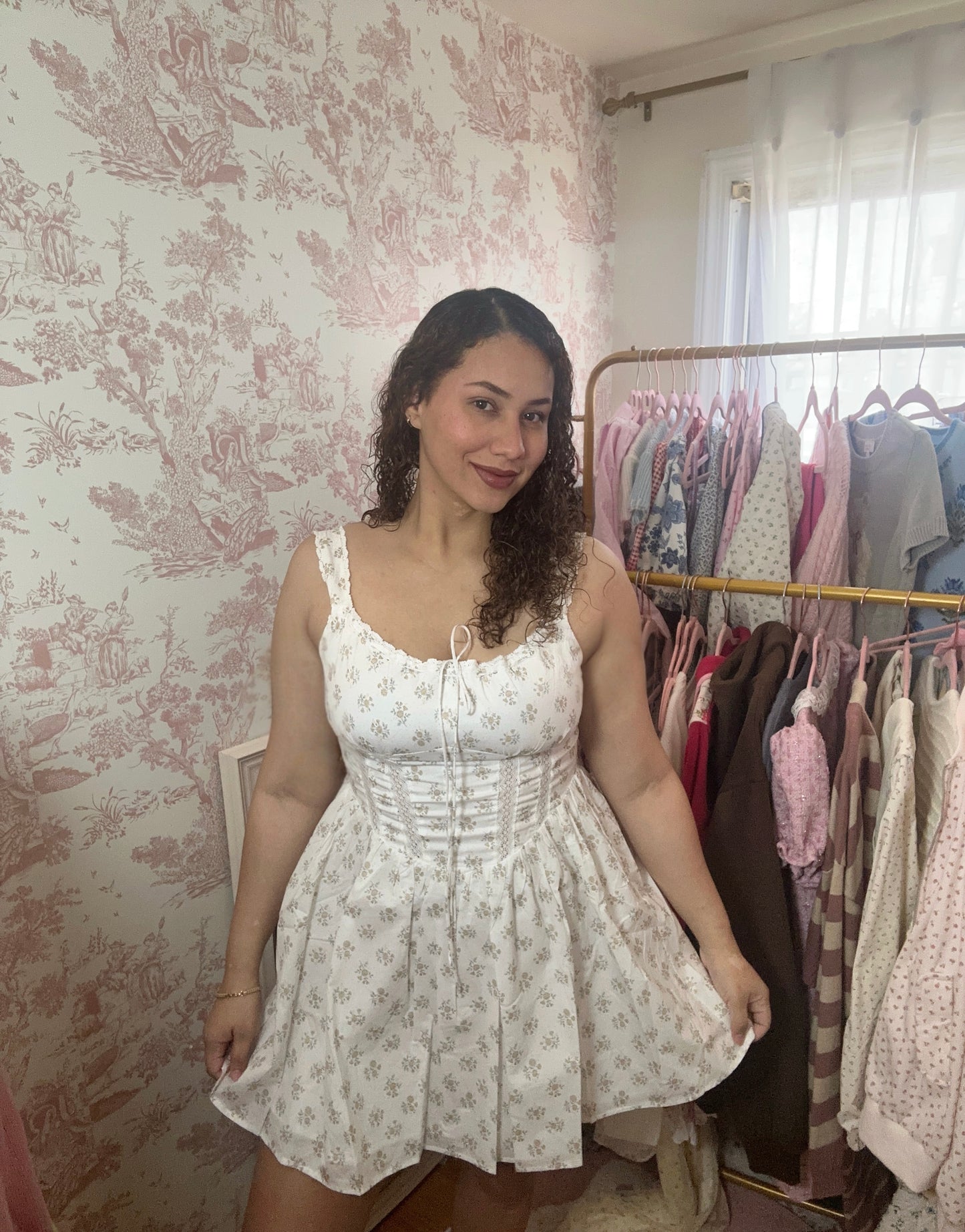 Floriwinkle Corset Cotton Mini Dress