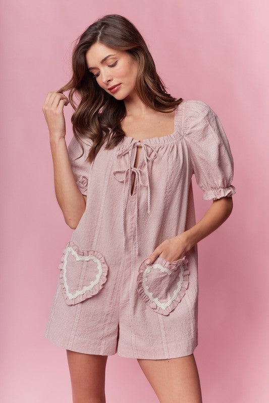 Estelle Pink Heart Romper