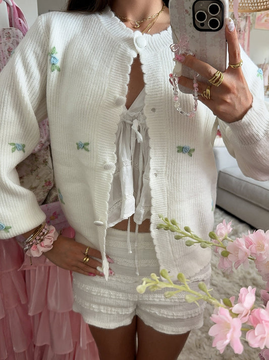 Lily Of The Nile Embroidered Cardigan