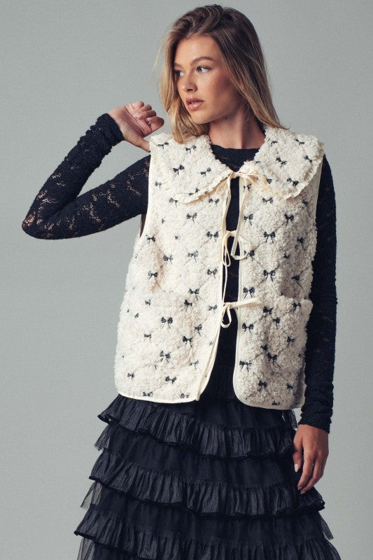 Sweet Bows Sherpa Vest