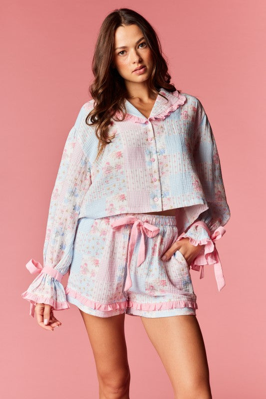 Patchwork Pajama Set