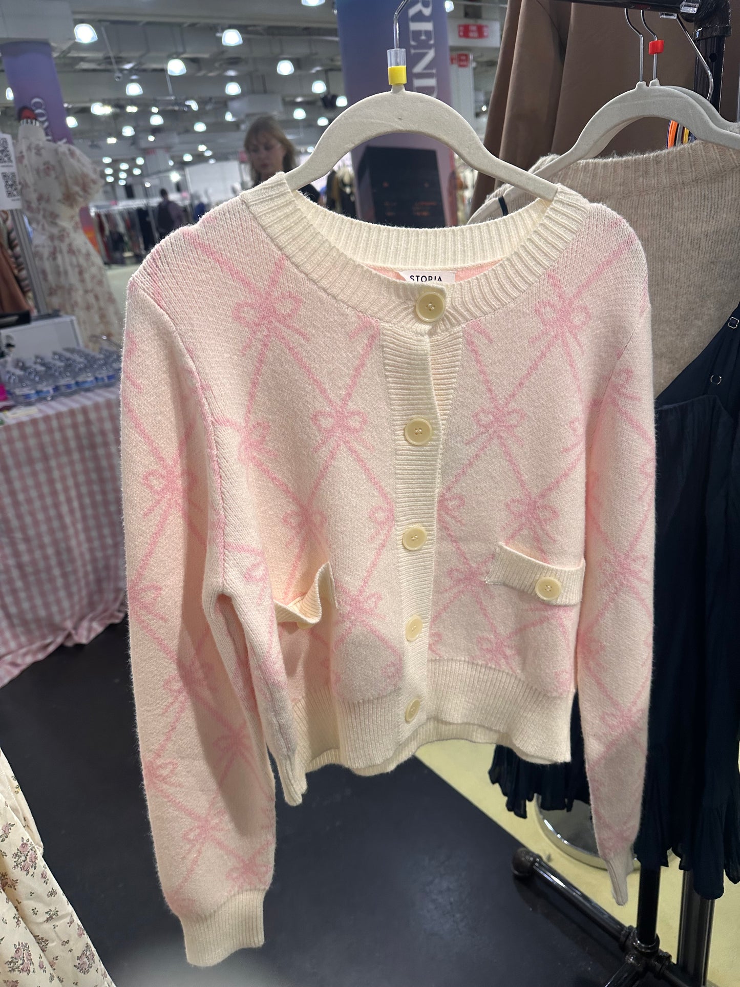 Cream Pink Bow Cardigan November