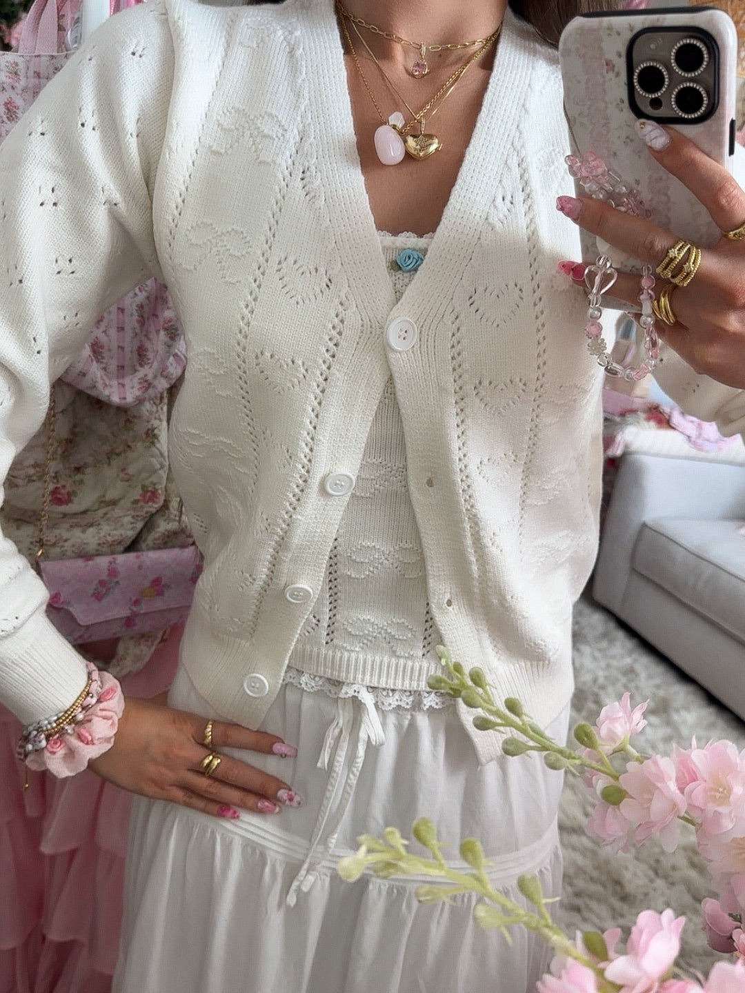 The Harvest Pointelle Cardigan