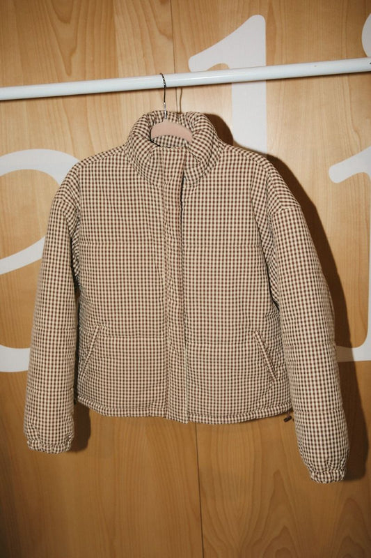 Gingham Brown Puffer Jacket November