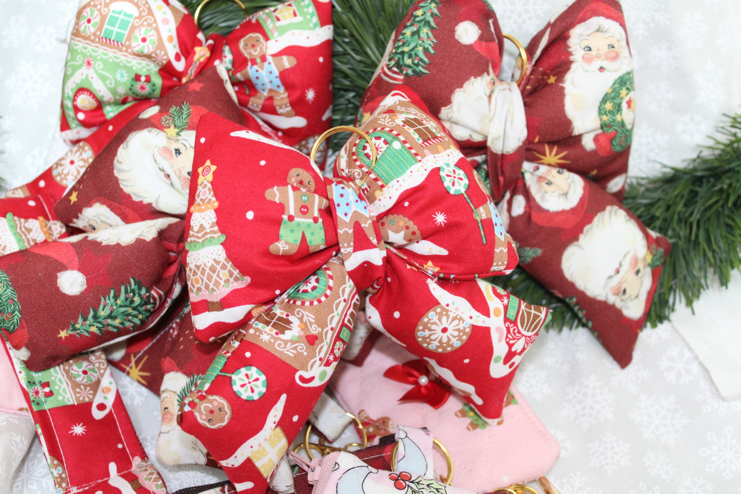 Gingerbread Puffy Bow Keychain