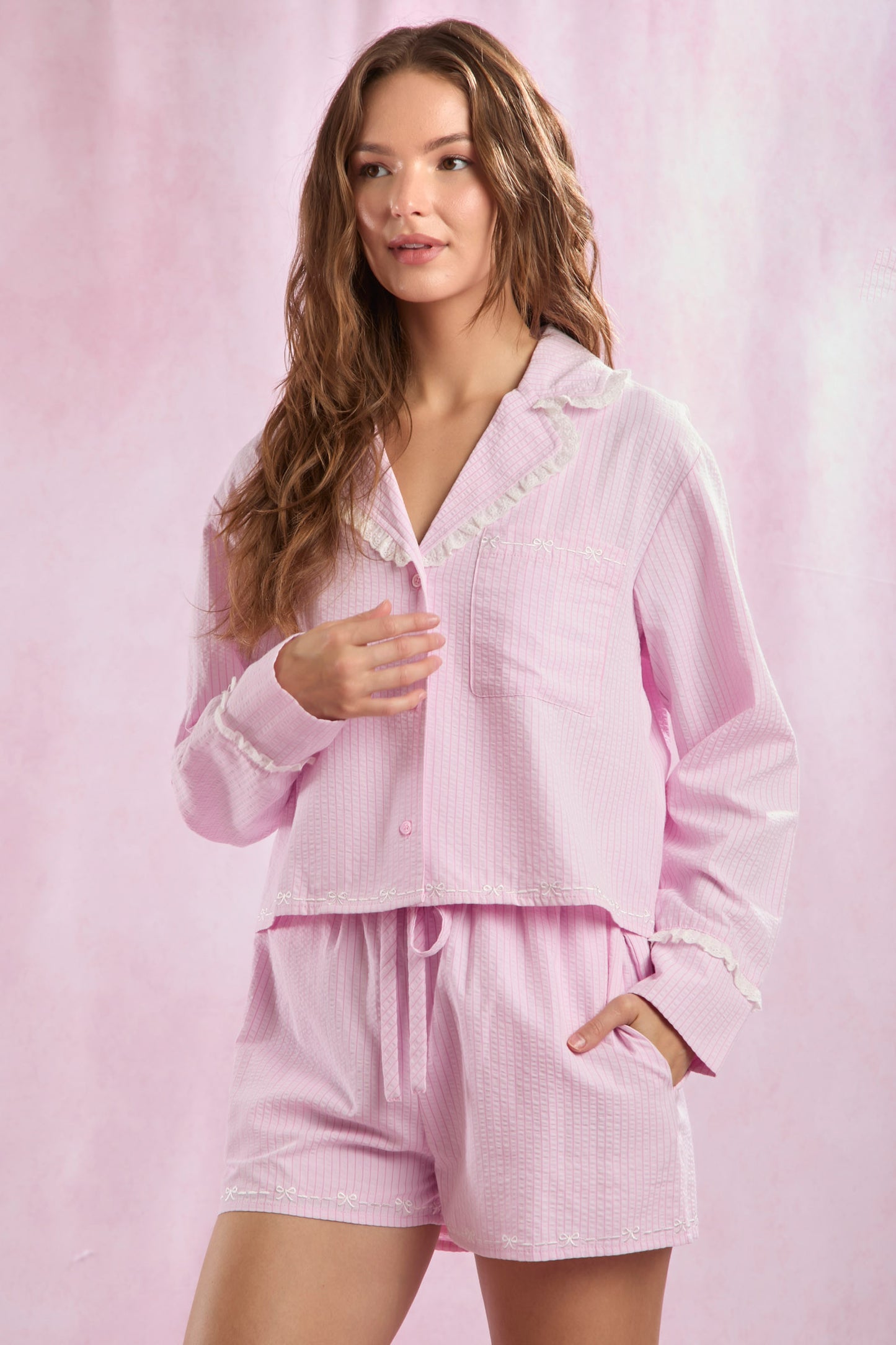 The Rosette Pajama Cotton Blend Set