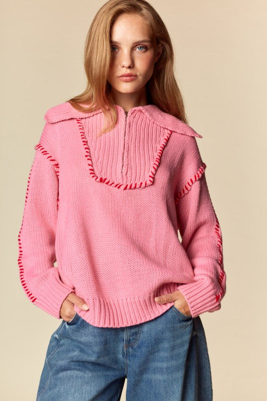 Blanket Half Zip Up Oversized Sweater