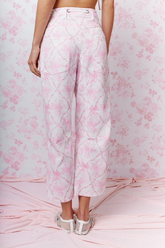 Dream In Pink Coquette Barrel Pants