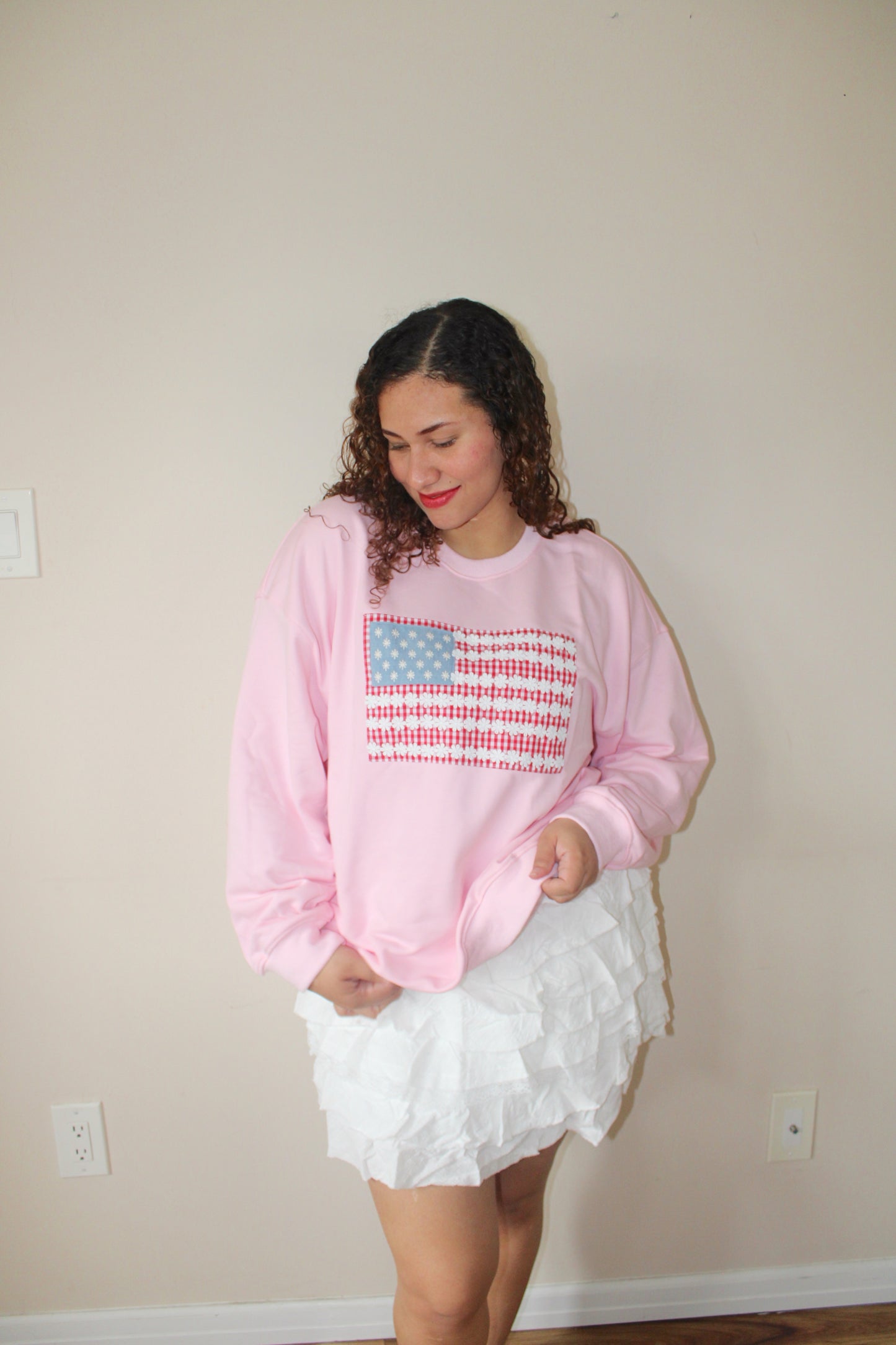 Lady Lib Flag Oversized Sweatshirt