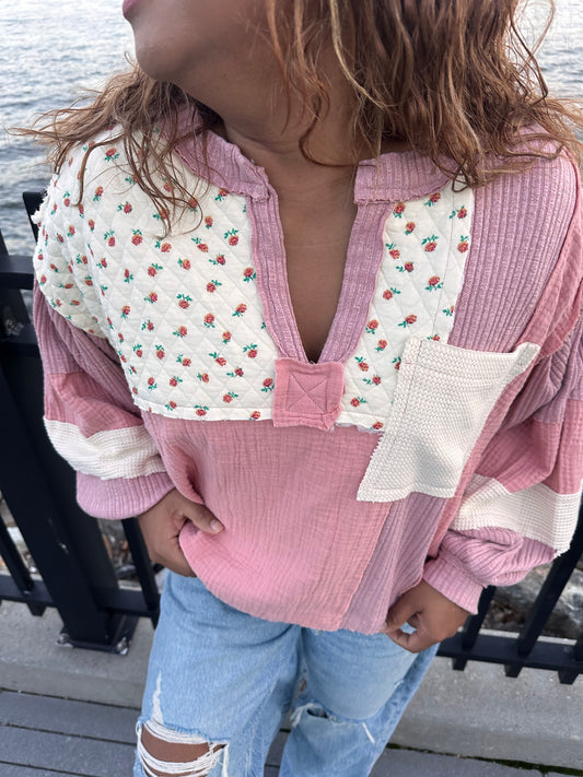 Noonacore Oversized Patchwork Shirt