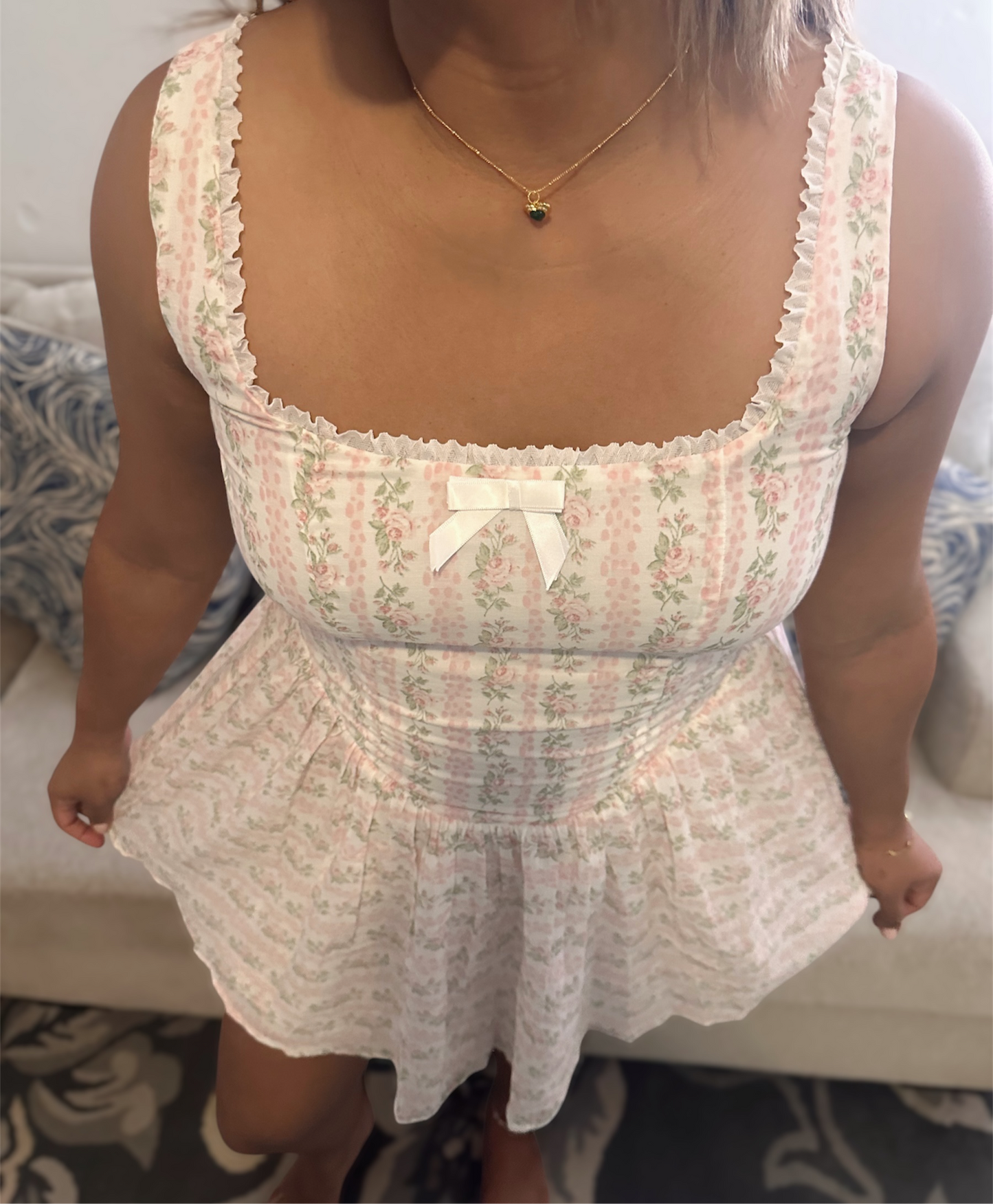 Emybell Floral Pink Mini Dress