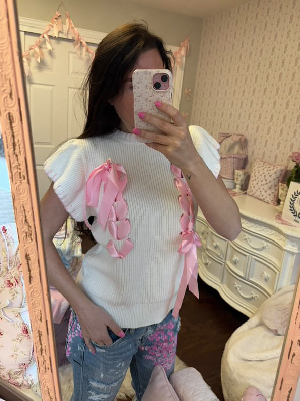 Oh Cupid! Pink Sweater Knit Top