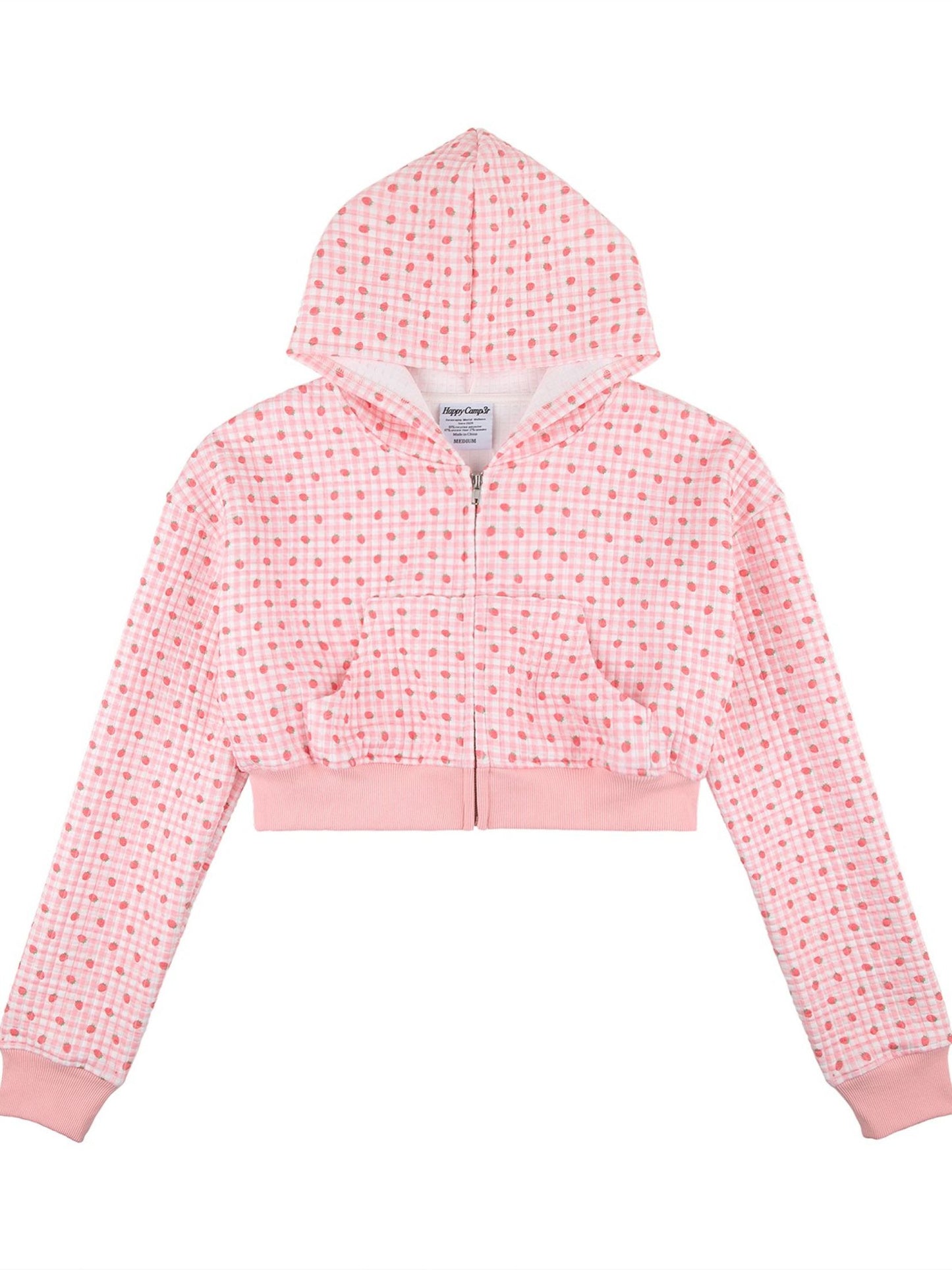 Happy Camp3r Strawberry World Quilted Cropped Jacket