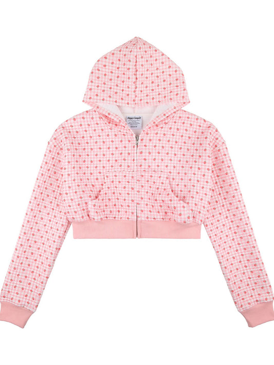 Happy Camp3r Strawberry World Quilted Cropped Jacket