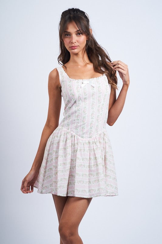 Emybell Floral Pink Mini Dress