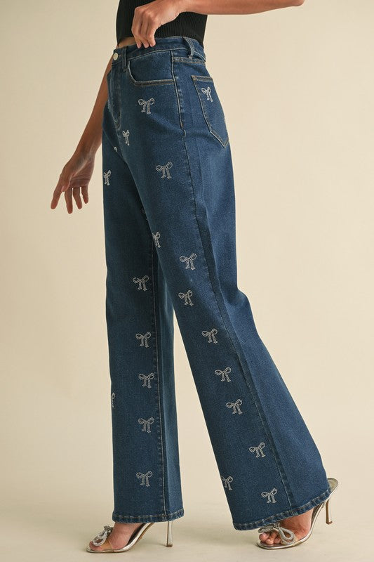 San Fernando Kingdom Cotton Bow Denim Pants