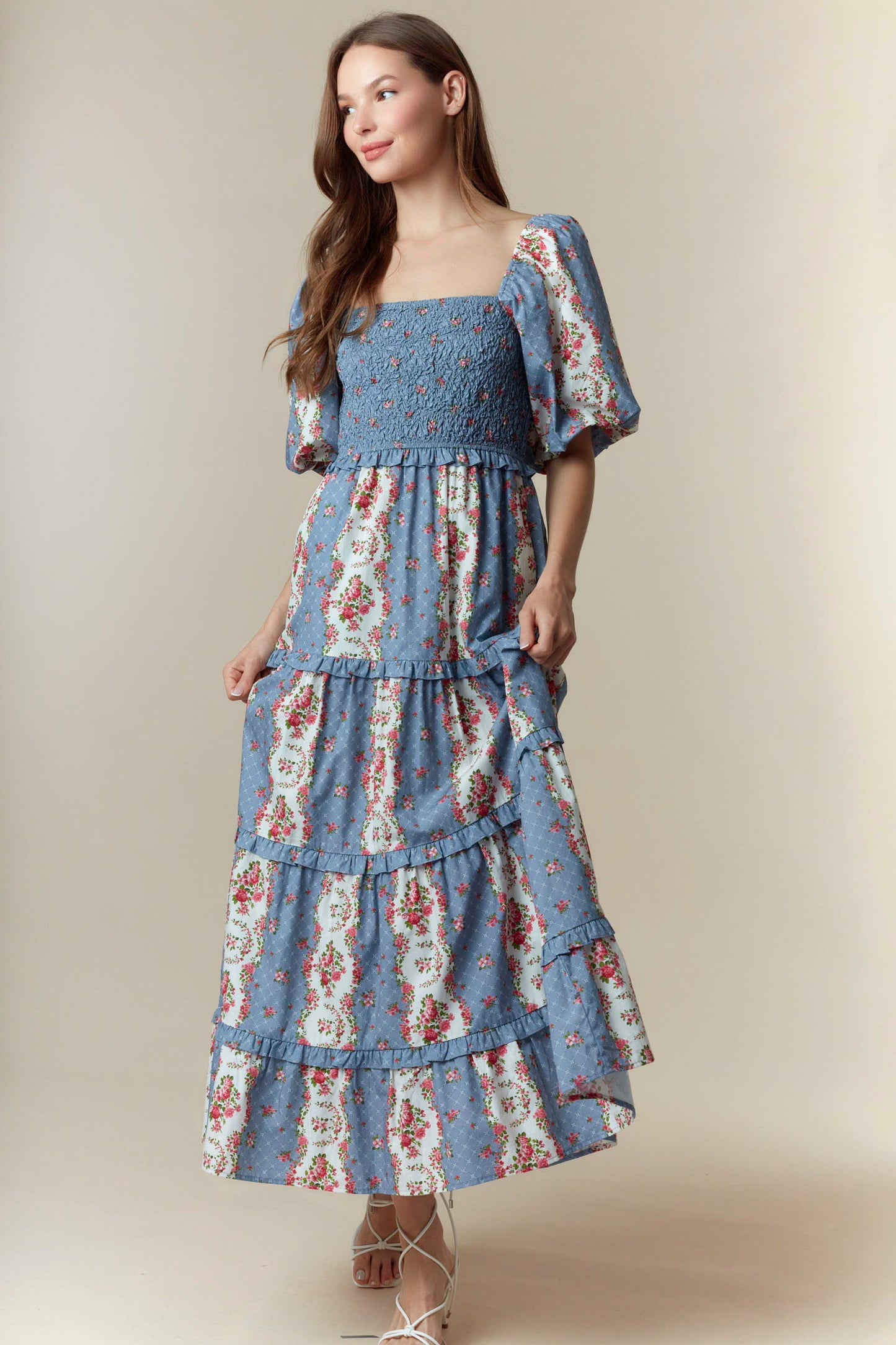 Cotton Maxi Dress Blue