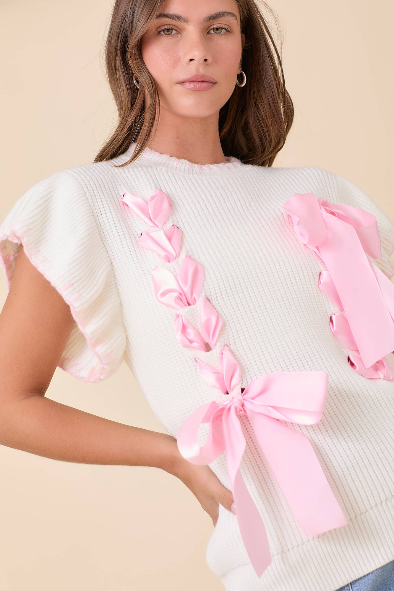 Oh Cupid! Pink Sweater Knit Top