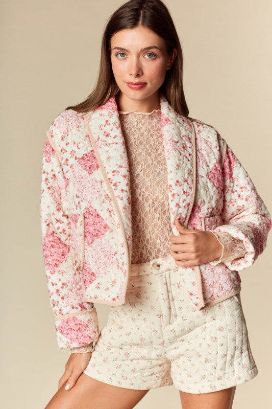 Floral Patchwork Quilted Jacket
