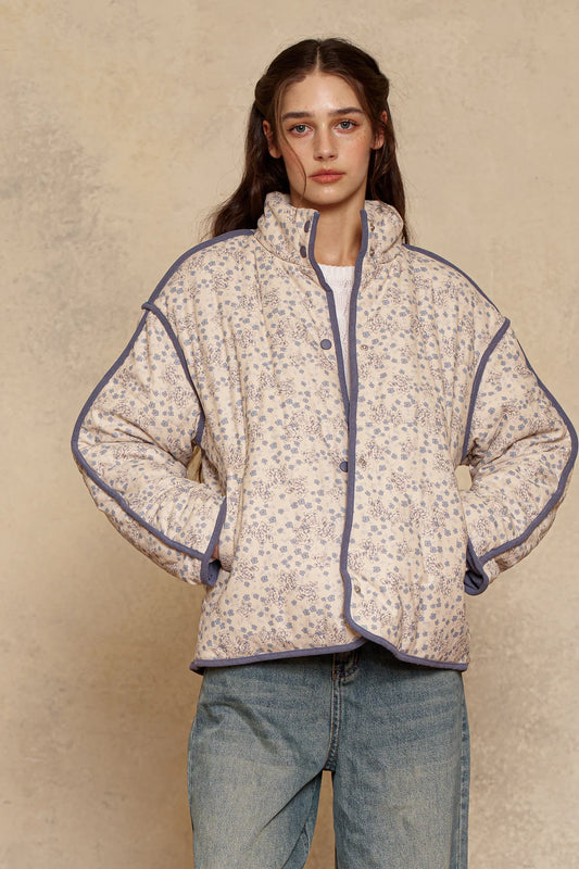 Blue Border Blossom Puffer November