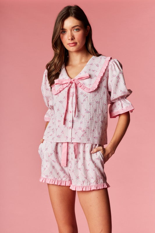 Pink sailor Lounge Set
