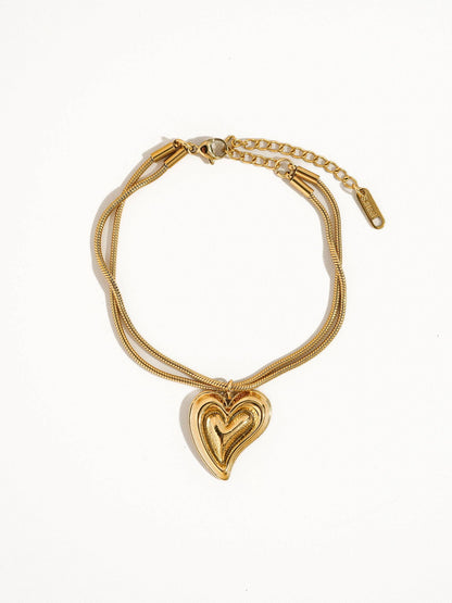 Galilee 18K Gold Plated Heart Bracelet