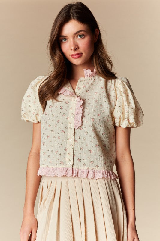 Ditsy Floral Sleeve Blouse